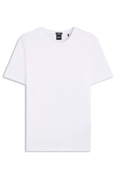 Boss Tessler Erkek Bisiklet Yaka T-Shirt Beyaz
