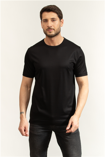 Boss Thompson 50 Erkek Bisiklet Yaka T-Shirt Siyah