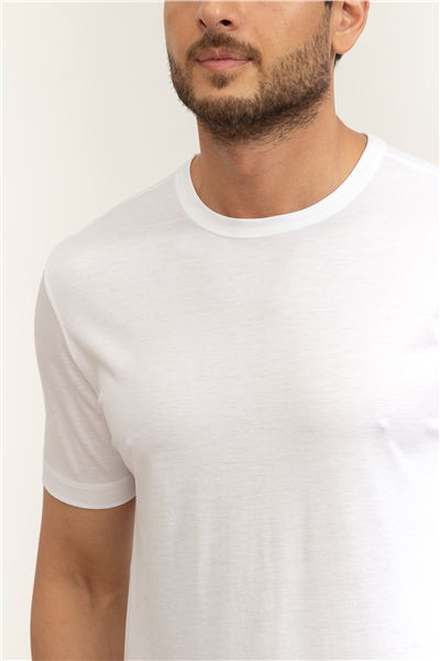 Boss Thompson 50 Erkek Bisiklet Yaka T-Shirt Beyaz