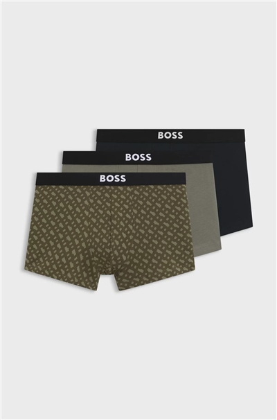 Boss Trunk 3P Boss One D Erkek 3lü Boxer Çok Renkli