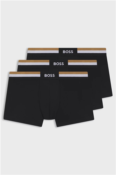Boss Trunk 3P Motion Erkek 3lü Boxer Siyah