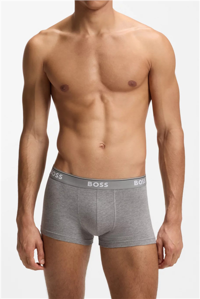 Boss Trunk 3P Power Erkek 3lü Boxer Gri