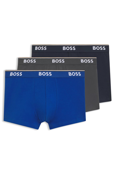 Boss Trunk 3P Power Erkek 3lü Boxer Mavi