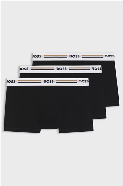 Boss Trunk 3P Revive Erkek 3lü Boxer Siyah
