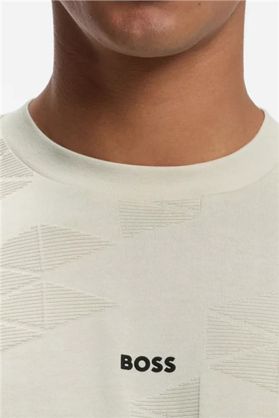 BOSS Ts Network Jq Erkek Bisiklet Yaka T-Shirt Bej