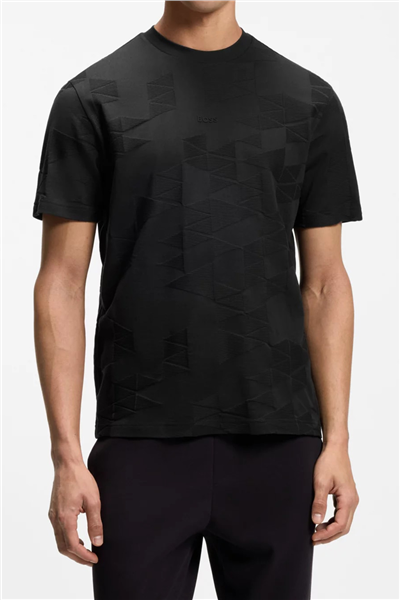 BOSS Ts Network Jq Erkek Bisiklet Yaka T-Shirt Siyah