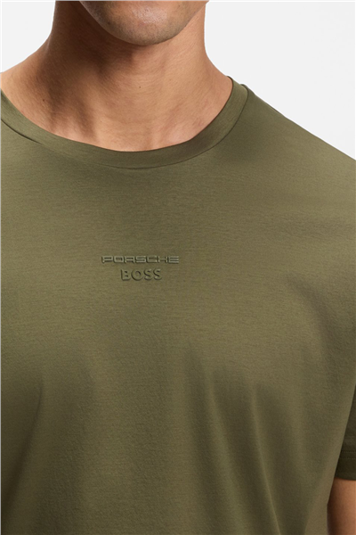Boss Ts Ps Spirit70 Car Erkek Bisiklet Yaka T-Shirt Yeşil