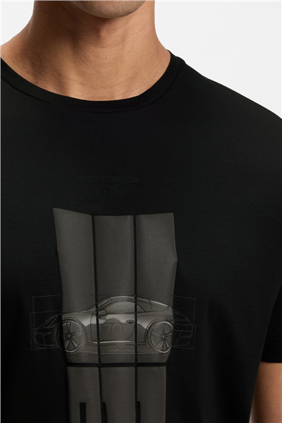 Boss Ts Ps Spirit70 Grx Erkek Bisiklet Yaka T-Shirt Siyah
