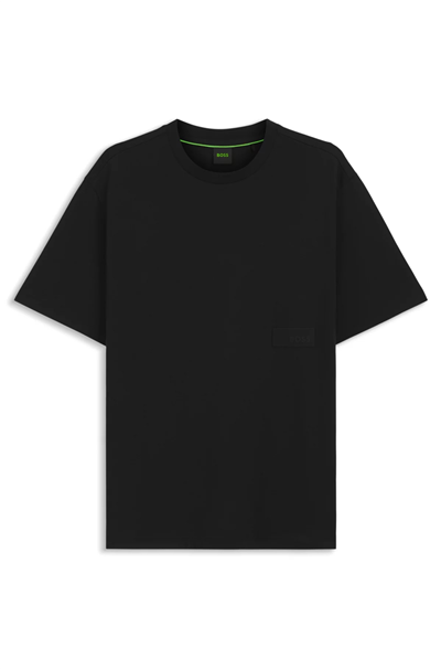 BOSS Ts Structure Erkek Bisiklet Yaka T-Shirt Siyah