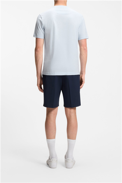 Boss Ts Terrace Logo Erkek Bisiklet Yaka T-Shirt Mavi