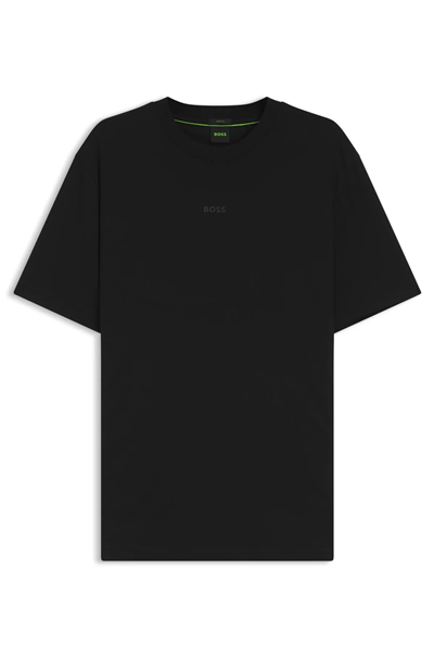 BOSS Ts Urban Tech Erkek Bisiklet Yaka T-Shirt Siyah