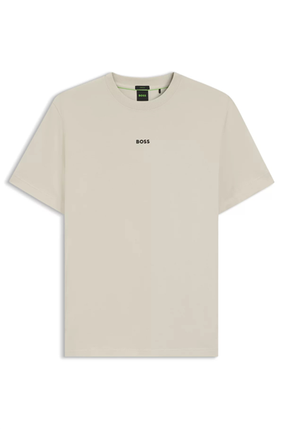 BOSS Ts Urban Tech Erkek Bisiklet Yaka T-Shirt Bej