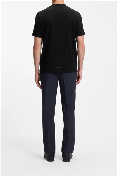 BOSS Ts Urban Tech Erkek Bisiklet Yaka T-Shirt Siyah