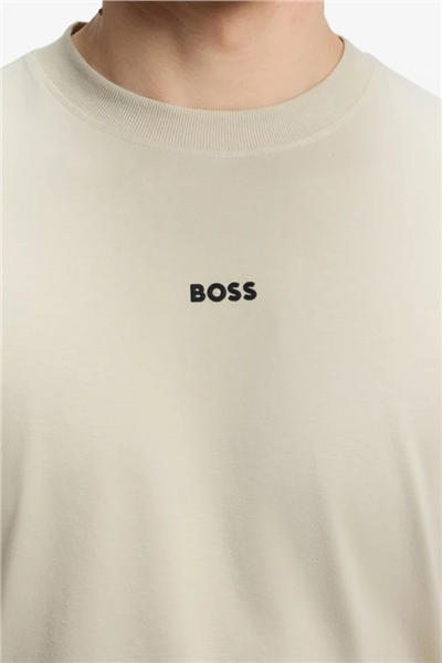 BOSS Ts Urban Tech Erkek Bisiklet Yaka T-Shirt Bej
