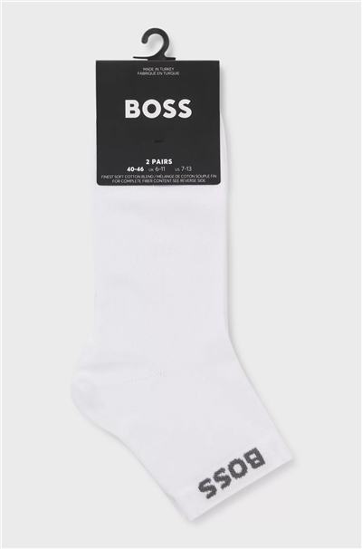 Boss Uni Erkek 2li Çorap Beyaz