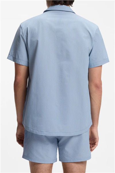 Boss Velvetfish Shirt Erkek Bisiklet Yaka T-Shirt Mavi