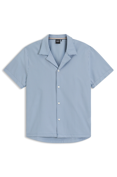 Boss Velvetfish Shirt Erkek Bisiklet Yaka T-Shirt Mavi