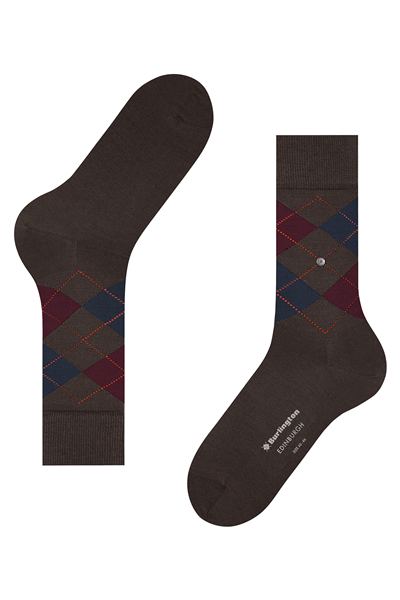 Burlington Edinburgh SO Erkek Çorap Kahverengi