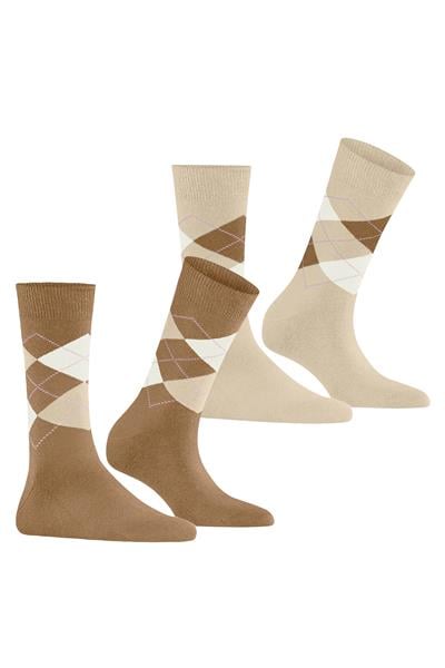Burlington Everyday Argyle SO 2-Pack Kadın 2li Çorap Kahverengi