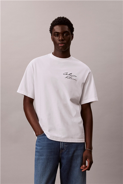 Calvin Klein 16S April Graphic Se Erkek Bisiklet Yaka T-Shirt Beyaz