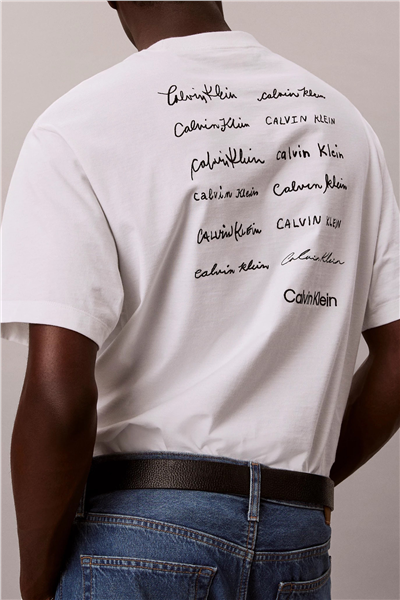 Calvin Klein 16S April Graphic Se Erkek Bisiklet Yaka T-Shirt Beyaz
