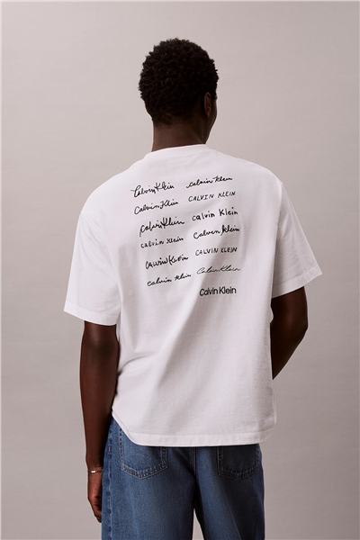 Calvin Klein 16S April Graphic Se Erkek Bisiklet Yaka T-Shirt Beyaz