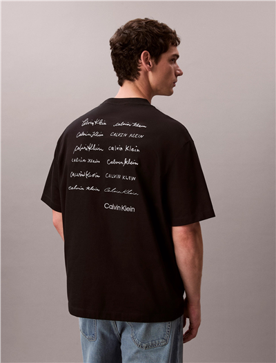 Calvin Klein 16S April Graphic Se Erkek Bisiklet Yaka T-Shirt Siyah