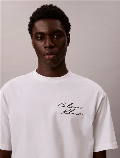 Calvin Klein 16S April Graphic Se Erkek Bisiklet Yaka T-Shirt Beyaz