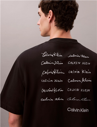 Calvin Klein 16S April Graphic Se Erkek Bisiklet Yaka T-Shirt Siyah