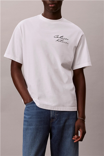 Calvin Klein 16S April Graphic Se Erkek Bisiklet Yaka T-Shirt Beyaz