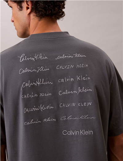 Calvin Klein 16S April Graphic Se Erkek Bisiklet Yaka T-Shirt Gri
