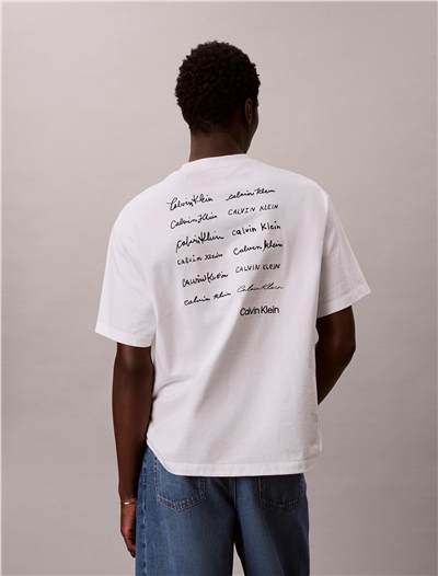 Calvin Klein 16S April Graphic Se Erkek Bisiklet Yaka T-Shirt Beyaz