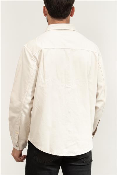 Calvin Klein 90S Washed Bone Overshirt Erkek Kot Gömlek
