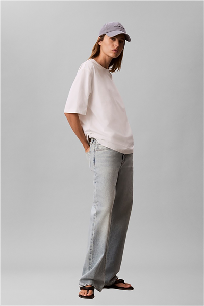 Calvin Klein A- Cooling Jersey Relaxed Tee Kadın Bisiklet Yaka T-Shirt Beyaz