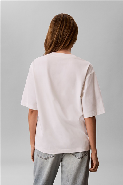 Calvin Klein A- Cooling Jersey Relaxed Tee Kadın Bisiklet Yaka T-Shirt Beyaz