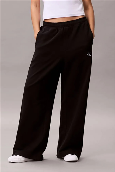 Calvin Klein A- French Terry Badge Logo Pant Kadın Eşofman Altı Siyah