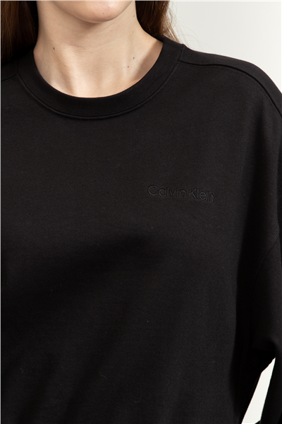 Calvin Klein A- Logo Emb French Terry Crewneck Kadın Bisiklet Yaka Sweatshirt