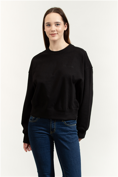 Calvin Klein A- Logo Emb French Terry Crewneck Kadın Bisiklet Yaka Sweatshirt