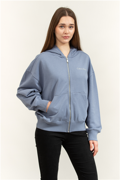 Calvin Klein A-Logo Emb French Terry Fz Hood Kadın Kapüşonlu Sweatshirt