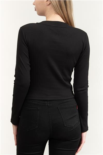 Calvin Klein A- Ls Monogram Baby Tee Kadın Bisiklet Yaka T-Shirt