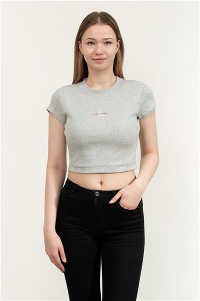 Calvin Klein A- Monogram Baby Tee Kadın Bisiklet Yaka T-Shirt