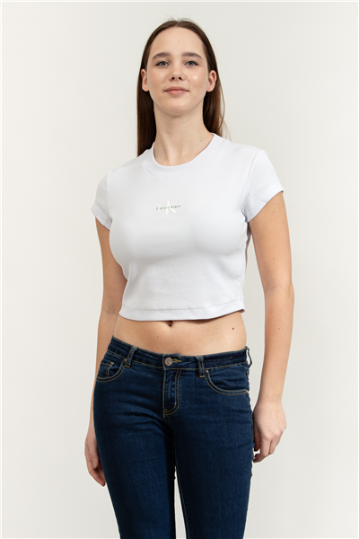 Calvin Klein A- Monogram Baby Tee Kadın Bisiklet Yaka T-Shirt