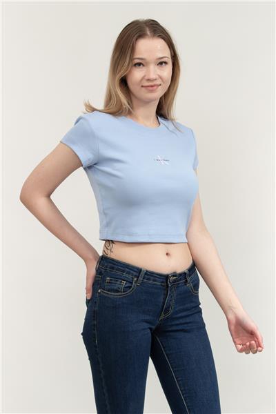 Calvin Klein A- Monogram Baby Tee Kadın Bisiklet Yaka T-Shirt