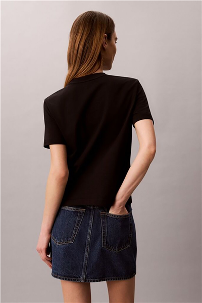 Calvin Klein A - Ss Classic 20S Jsy Logo Grap Kadın Bisiklet Yaka T-Shirt Siyah