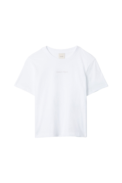 Calvin Klein A - Ss Classic 20S Jsy Logo Grap Kadın Bisiklet Yaka T-Shirt Beyaz