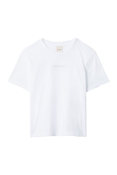 Calvin Klein A - Ss Classic 20S Jsy Logo Grap Kadın Bisiklet Yaka T-Shirt Beyaz