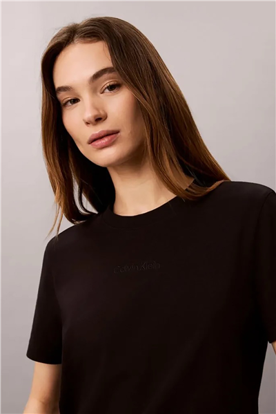 Calvin Klein A - Ss Classic 20S Jsy Logo Grap Kadın Bisiklet Yaka T-Shirt Siyah