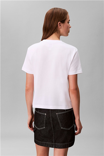 Calvin Klein A - Ss Classic 20S Jsy Logo Grap Kadın Bisiklet Yaka T-Shirt Beyaz