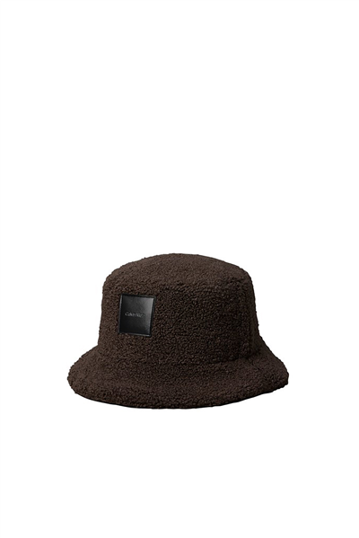 Calvin Klein All-Over Sherpa W/ Patch Bucket Kadın Bucket Şapka Kahverengi