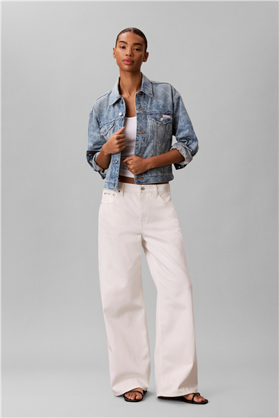 Calvin Klein Aop 90S Trucker Jack Kadın Kot Mont